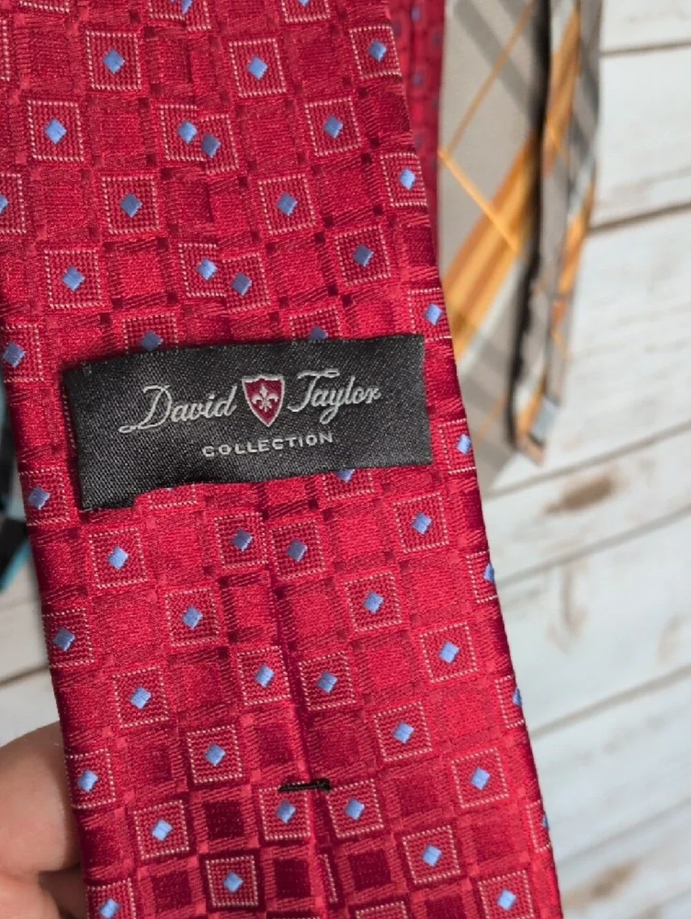 David Taylor Men's Gold, Teal, Burgundy & Gray Patterned Neckties - 4-Pack - Picture 8 of 9